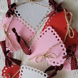 Handmade Heart Garland - Red, Pink, White